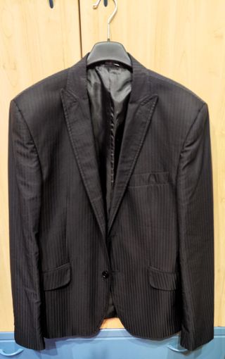 Blazer uomo slim fit, nero.