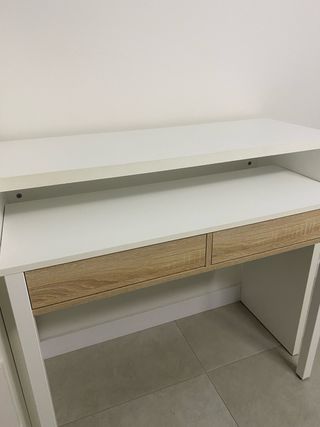 Mesa escritorio Consola blanco roble 87,5x98,5x36