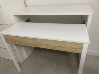 Mesa escritorio Consola blanco roble 87,5x98,5x36