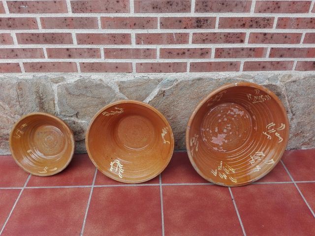 Antiguo lote de 3 Lebrillos