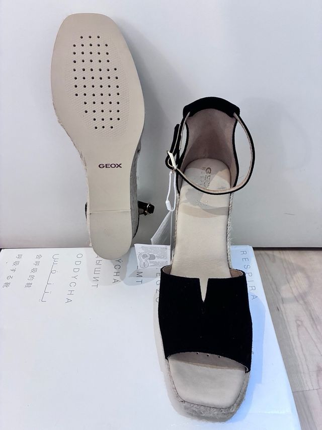 Geox Sandalias cuña negras talla 40