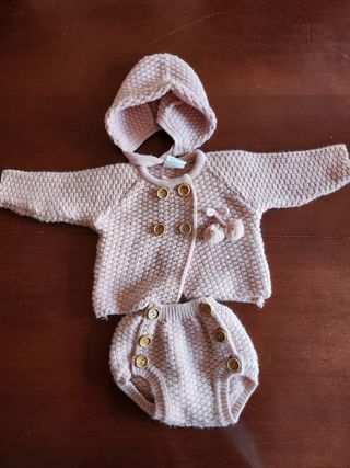 Conjunto de punto bebé niña 6m