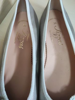 Nueva Manoletinas plateadas Tizzas n°36