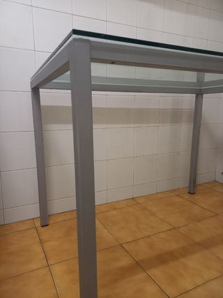 Mesa de cocina/comedor de cristal