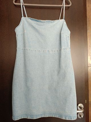 Vestido vaquero azul claro corto Zara