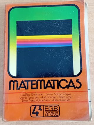 Libro Matemáticas 4 EGB. Anaya.