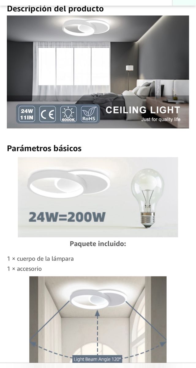 Luz techo plafon luz pared