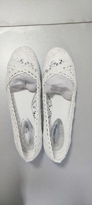Bailarinas blancas mujer talla 43