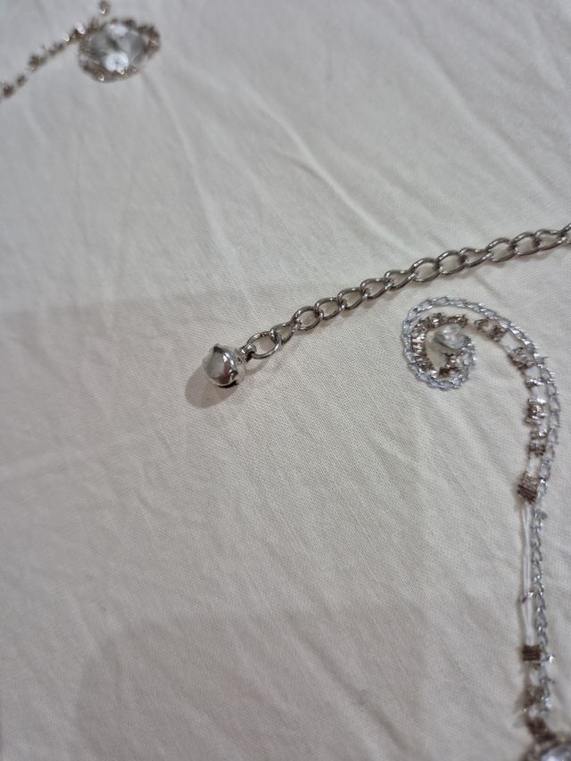 Pulsera/tobillera con lágrimas plateada