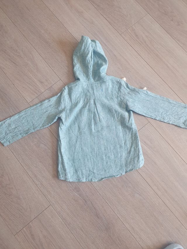 Camisa azul lino talla 6 Manuela Montero