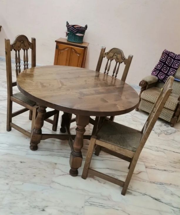 Mesa y sillas castellanas. Ocasión!