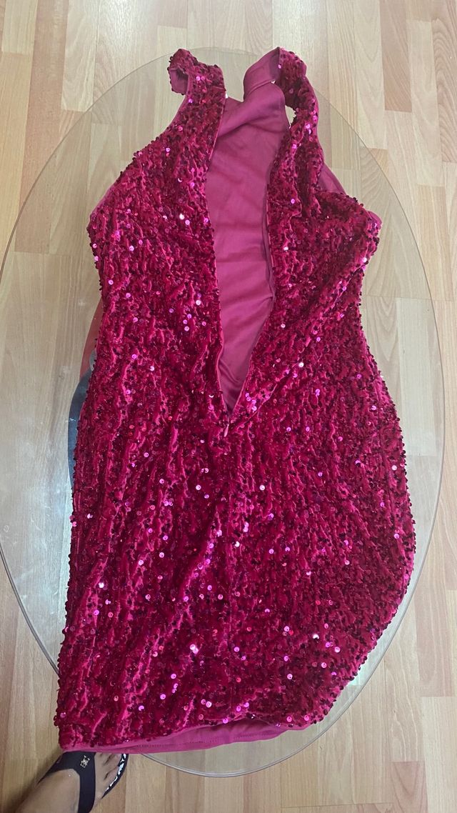 Vestido lentejuela rosa