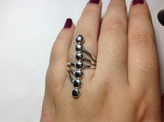 Anillo 18ES/8.5US PLATA DE LEY grande y alargado
