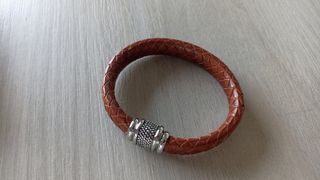 Pulsera cuero y plata Frank 1967