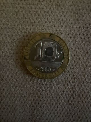 10 francos franceses del año 1989