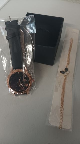 Reloj mujer mariposas + pulsera nuevo