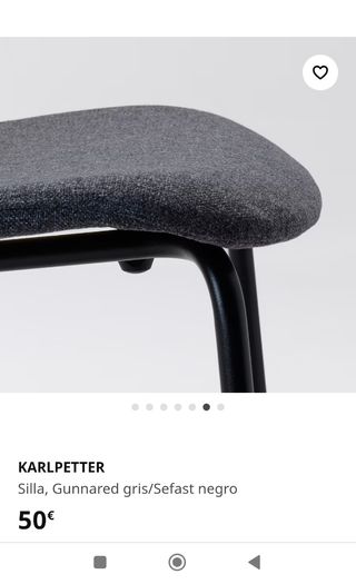 4 Sillas tapizada Ikea gris negro