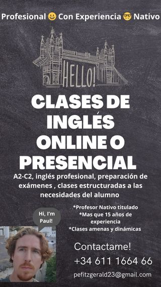 Clases de Inglés Con Profe NATIVO