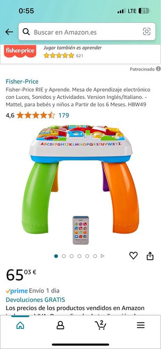 Fisher-Price. Mesa de Aprendizaje electrónico