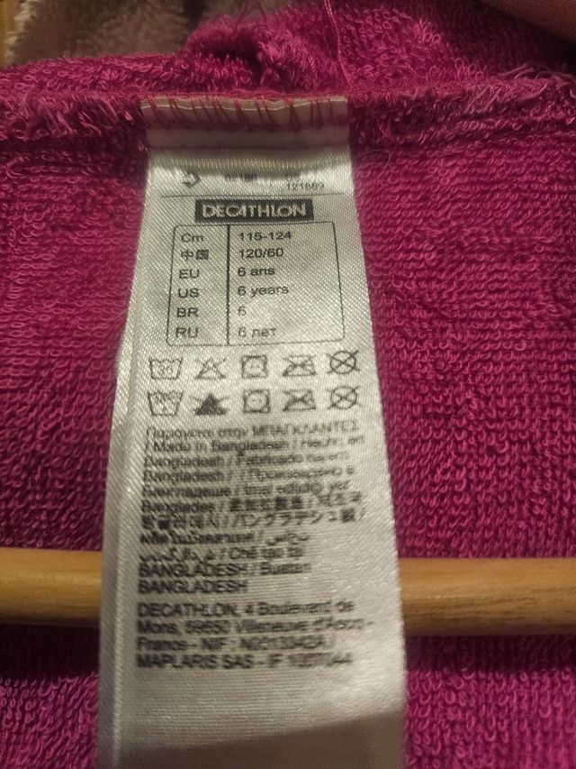 Albornoz de decathlon talla 6