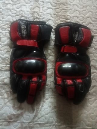 Guantes de moto rojos y negro talla M