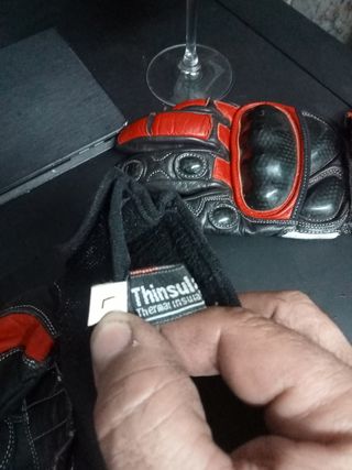 Guantes de moto rojos y negro talla M