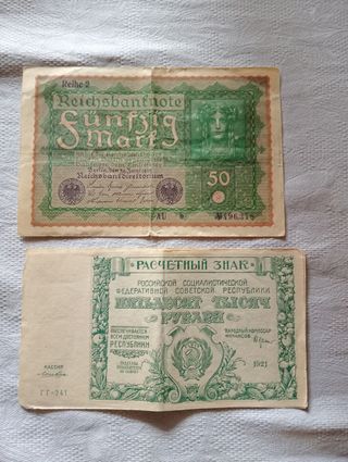 Billetes Alemania y Rusia