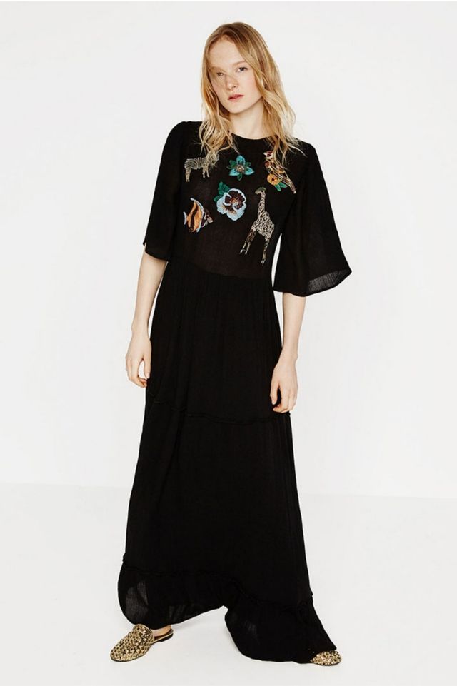 Vestido bordados 🦓 🐠 ZARA * talla M