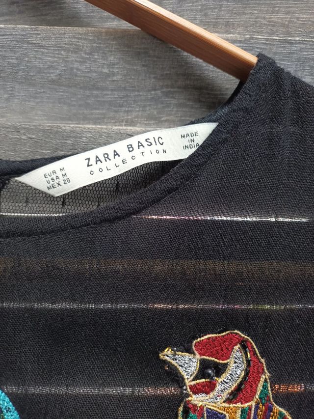 Vestido bordados 🦓 🐠 ZARA * talla M