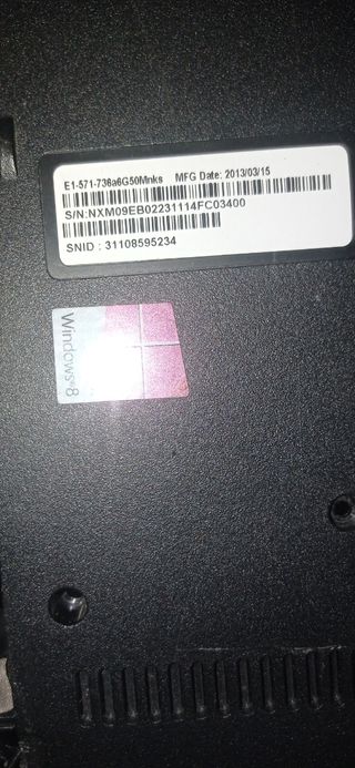 Placa base  pc portatil acer 571