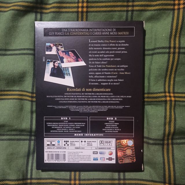 DVD MEMENTO e OTNEMEM edizione limitata a 2 dischi