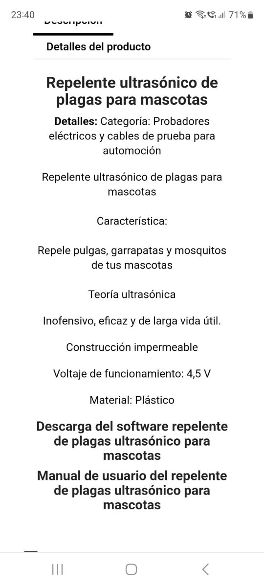 Repelente plaga mascotas