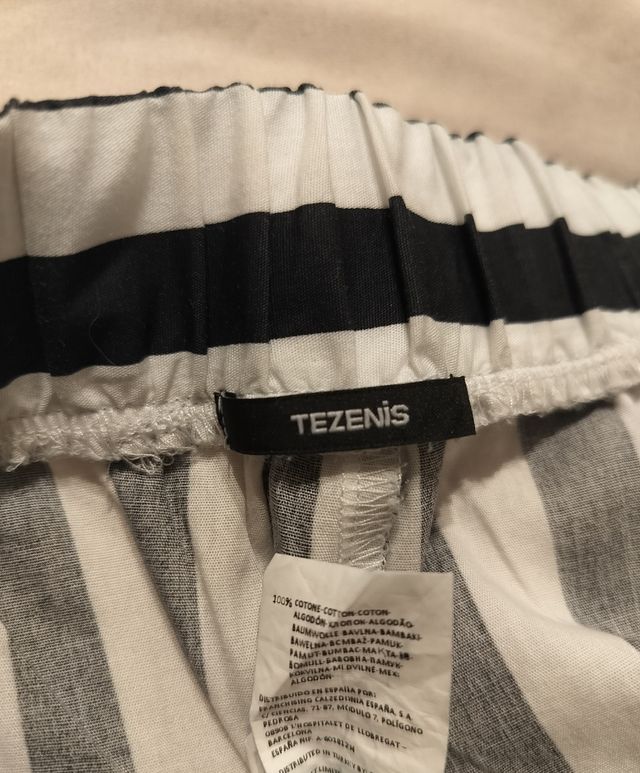 Pantaloni Tezenis a gamba ampia righe S