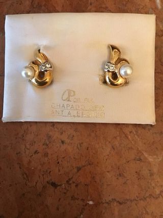 Pendientes vintage chapados oro