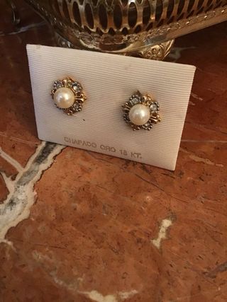 Pendientes vintage chapados oro