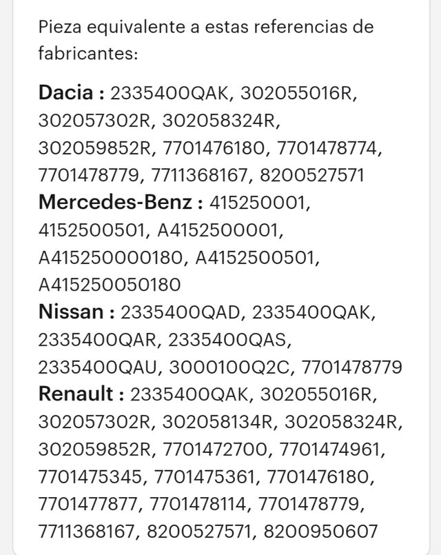 Embrague Nissan Renault mercedes Motor K9K