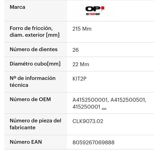 Embrague Nissan Renault mercedes Motor K9K