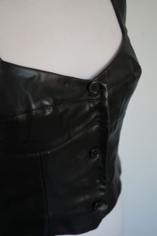 chaleco/corsé de eco cuero
