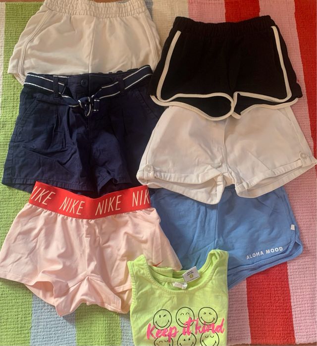 Lote 6pantalones cortos talla 7/8 años
