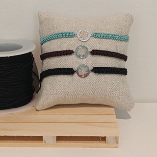 Pulsera plata ley macramé