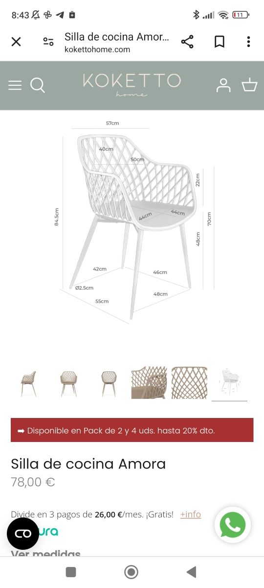 Dos sillas de terraza nuevas