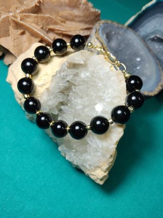 PULSERA OBSIDIANA DORADA EXTRA
