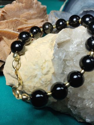 PULSERA OBSIDIANA DORADA EXTRA