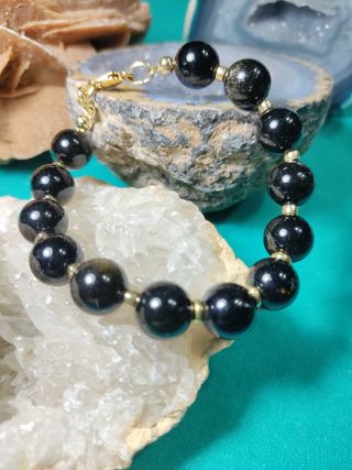 PULSERA OBSIDIANA DORADA EXTRA