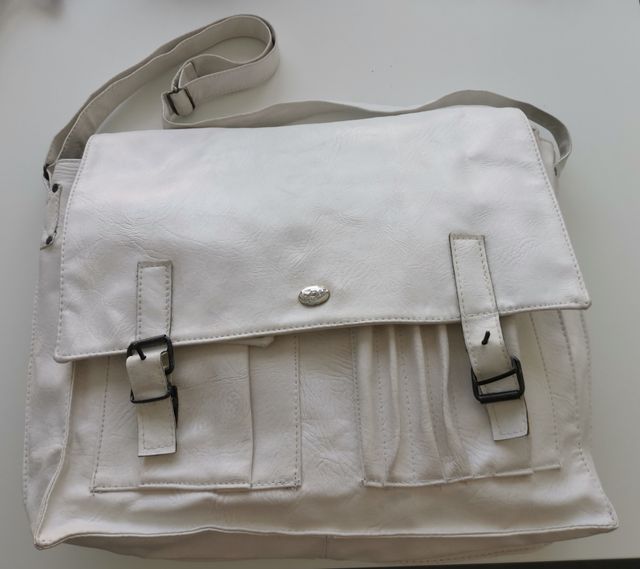 Bolso bandolera blanca grande