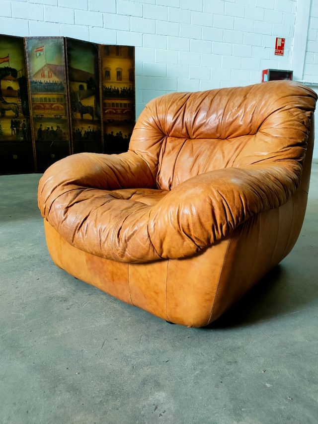 Sillon Piel J.F Mur Francia Vintage