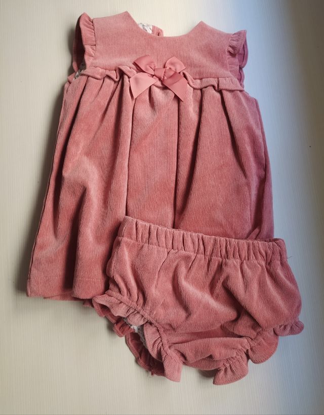 Vestido niña micropana rosa de Dulces. Talla 12-18