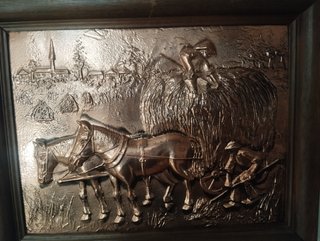 Dos cuadros de cobre antiguos