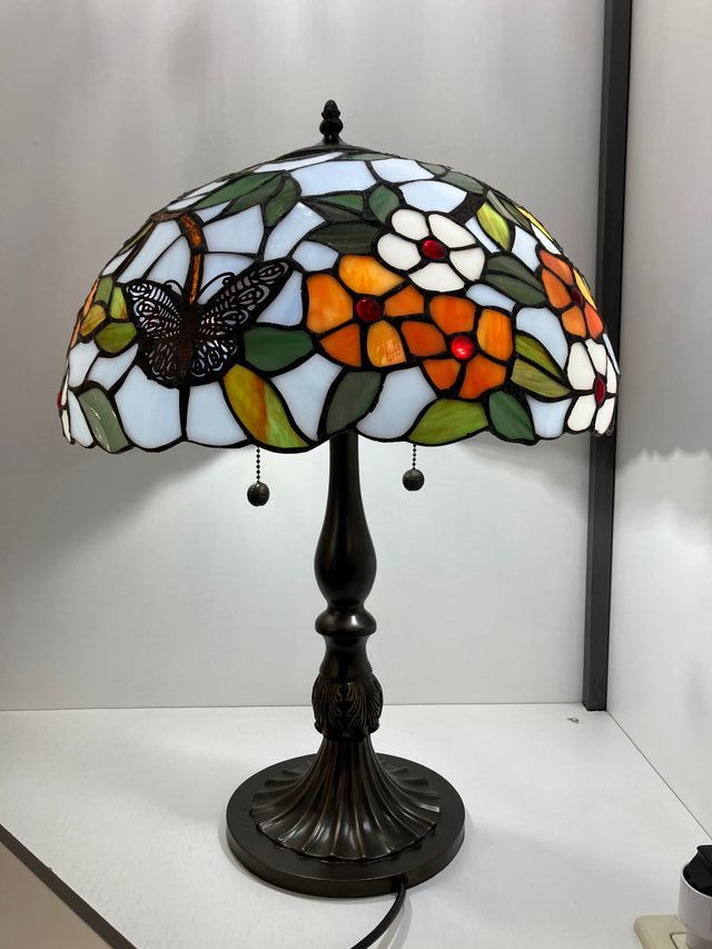 Lampada tavolo Tiffany doppia accensione