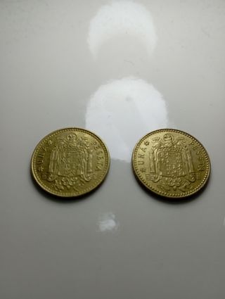 Monedas de franco y pesetas 